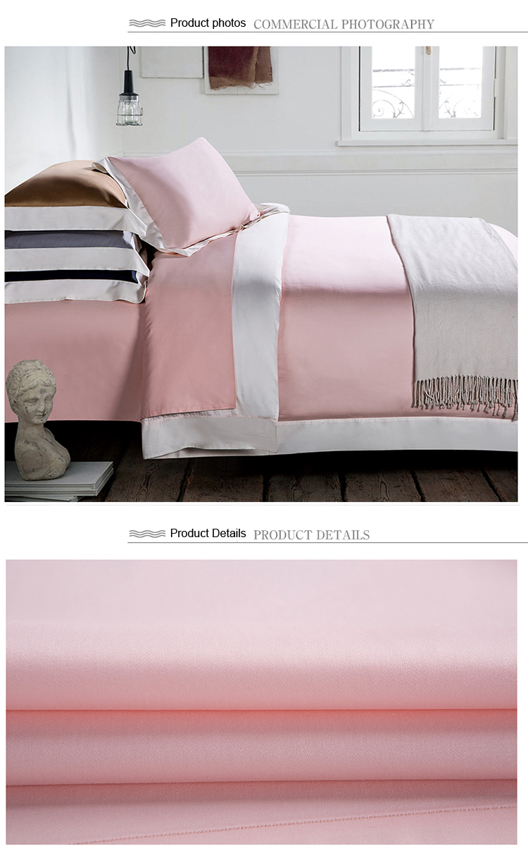 Dorm Room 300T Pink Bed Sheets Queen