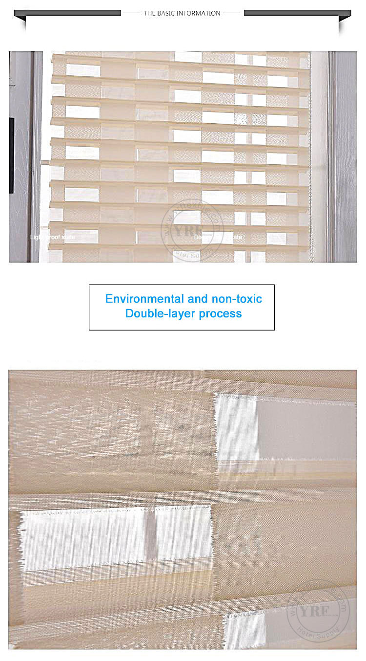 Roller Blind With Soft Sheer Curtains Fabric