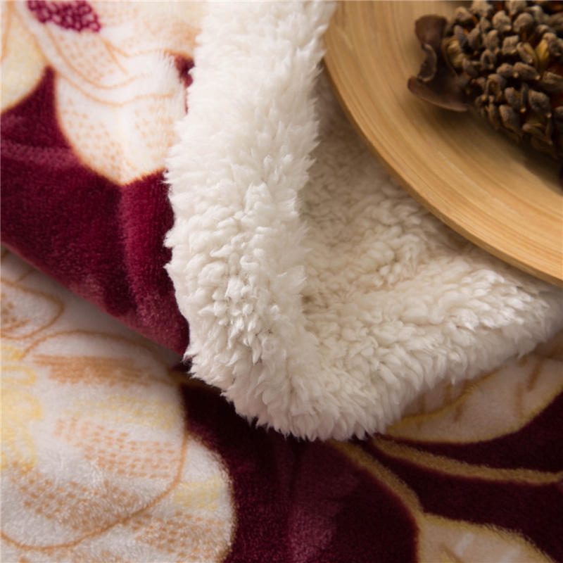 Warm Faux Fur Blanket Floral