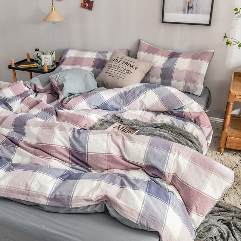 Plaid Bedding Set Fashion Style