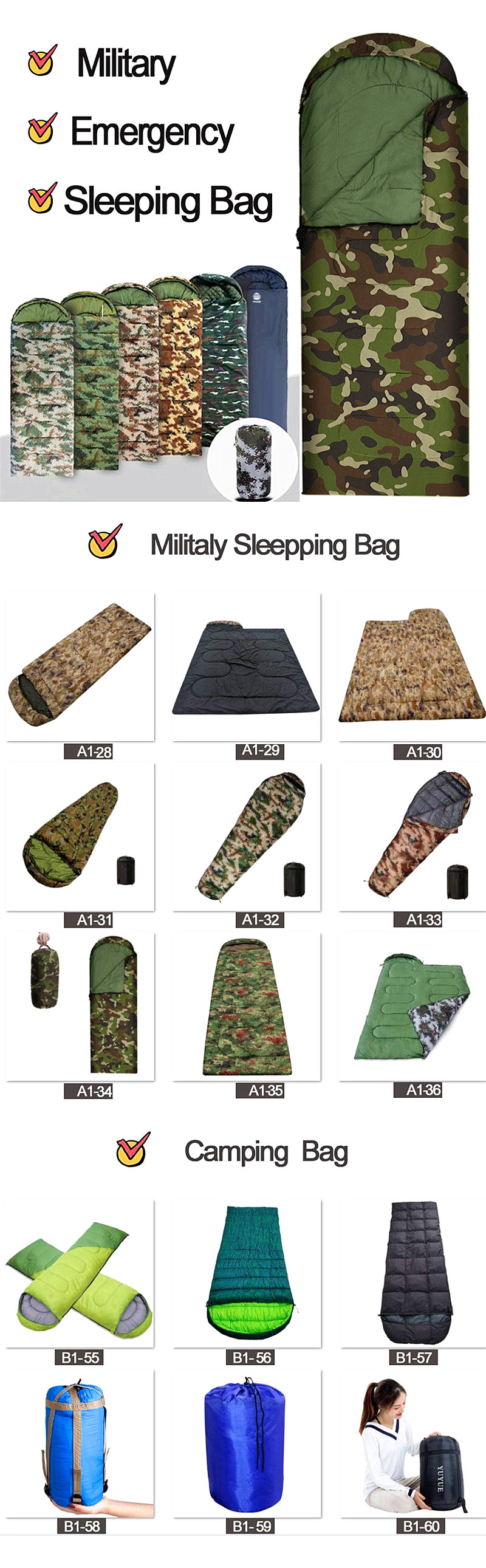 Outdoor Warm Cool Weather Sleeping Bag