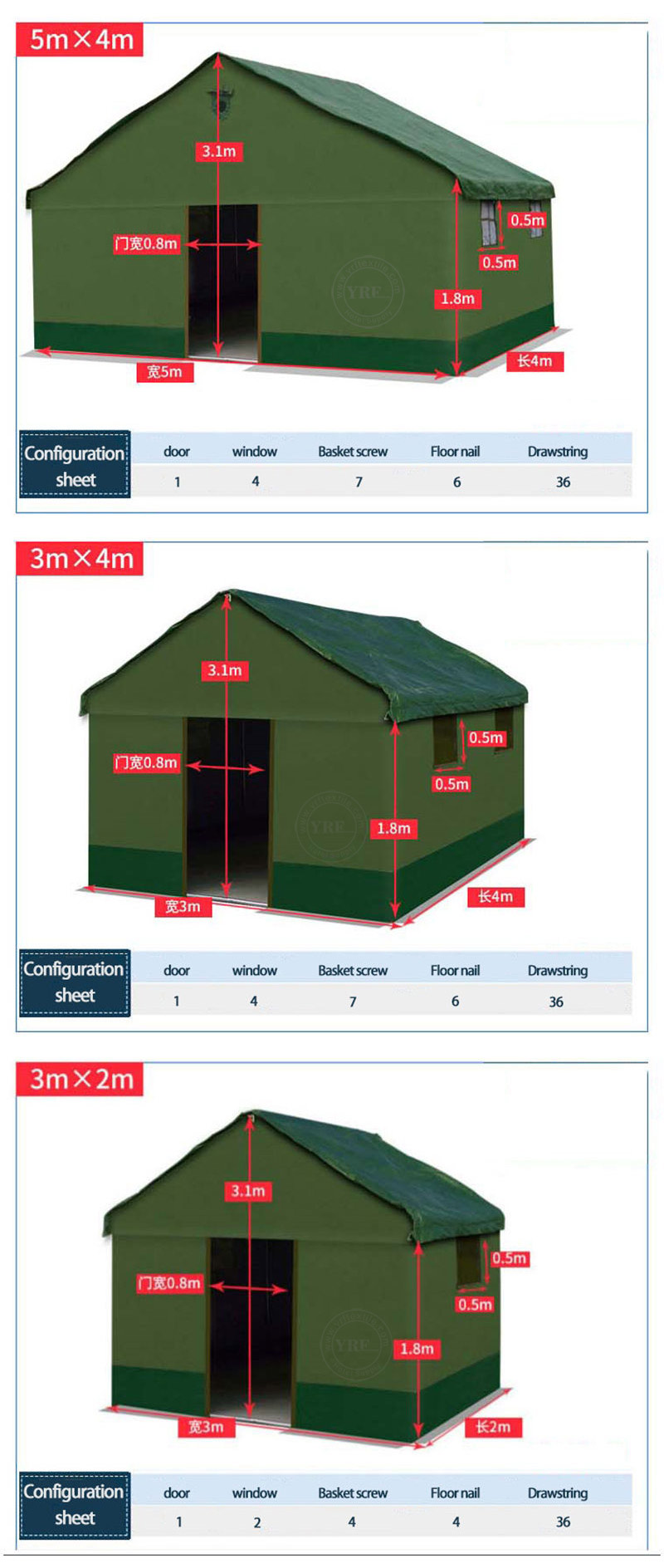 Custom Whole Sale 4 Person With Rooms