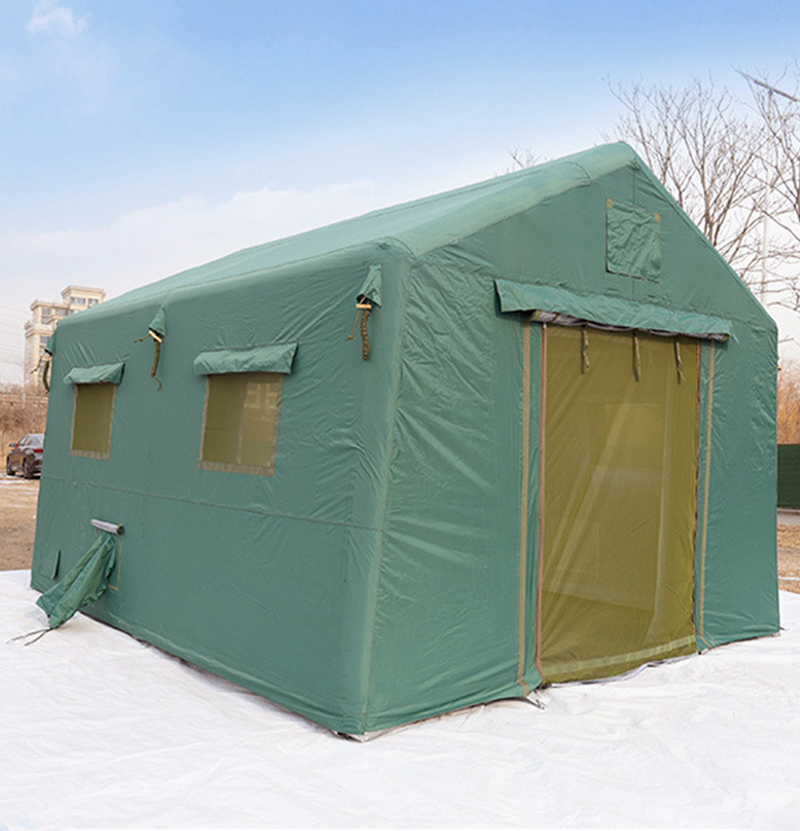 Emergency disaster relief one-button tent