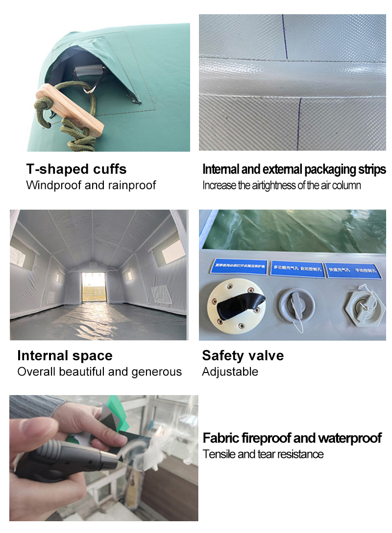 Column-free design emergency tent