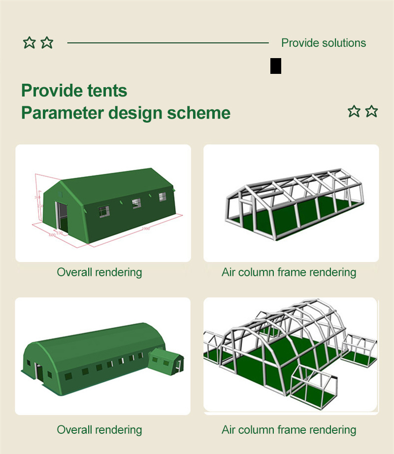 No support column military green field tent