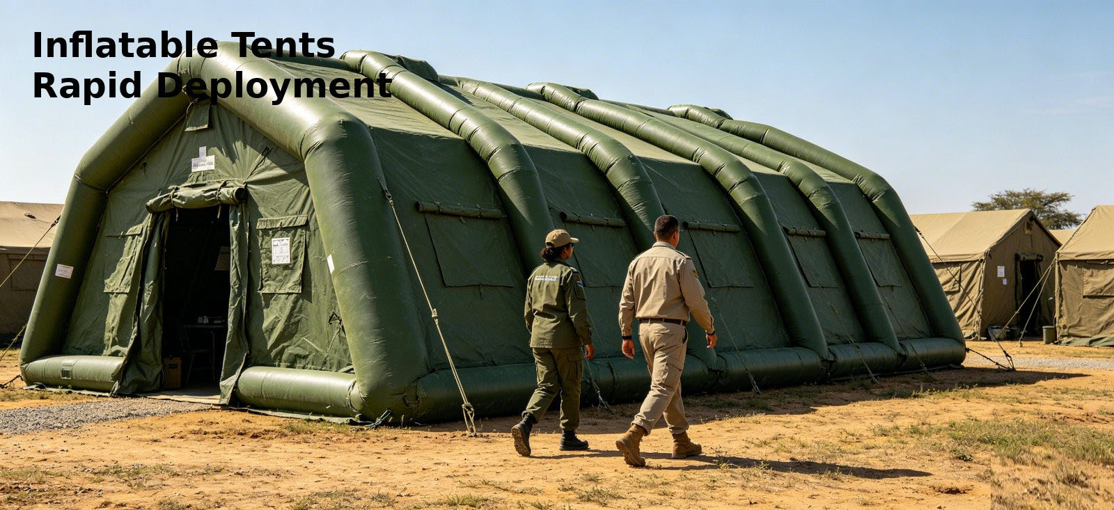 Frame tent providing enclosed space at a temporary field site for procurement review and organized field distribution Frame tent providing enclosed space at a temporary field site for procurement review and organized field distribution