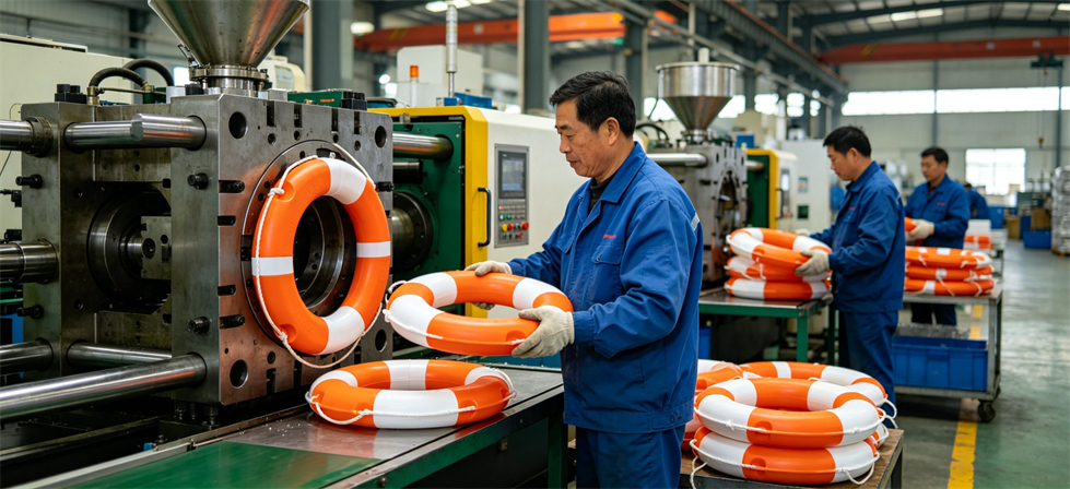 Rescue Lifebuoys showing moulding production for flood response deployment and multi-site supply planning Rescue Lifebuoys showing moulding production for flood response deployment and multi-site supply planning