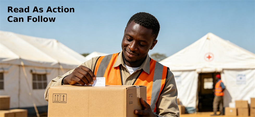 Relief blanket field carton action scene for arrival workflow and practical emergency distribution review