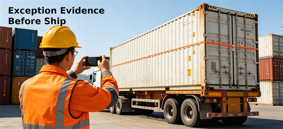 Relief blanket exception evidence before shipment for freight cost and cross-border risk control review