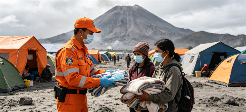 Bulk relief blanket disaster camp scene for RFQ planning and emergency shipment coordination