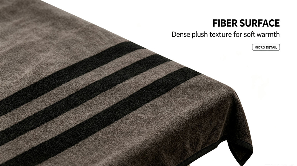 Dark Brown institutional replenishment blanket shown for colour and appearance assessment. Dark Brown institutional replenishment blanket shown for colour and appearance assessment.