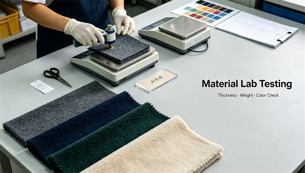 Emergency blanket quality inspection showing solid color navy blue for institutional procurement review