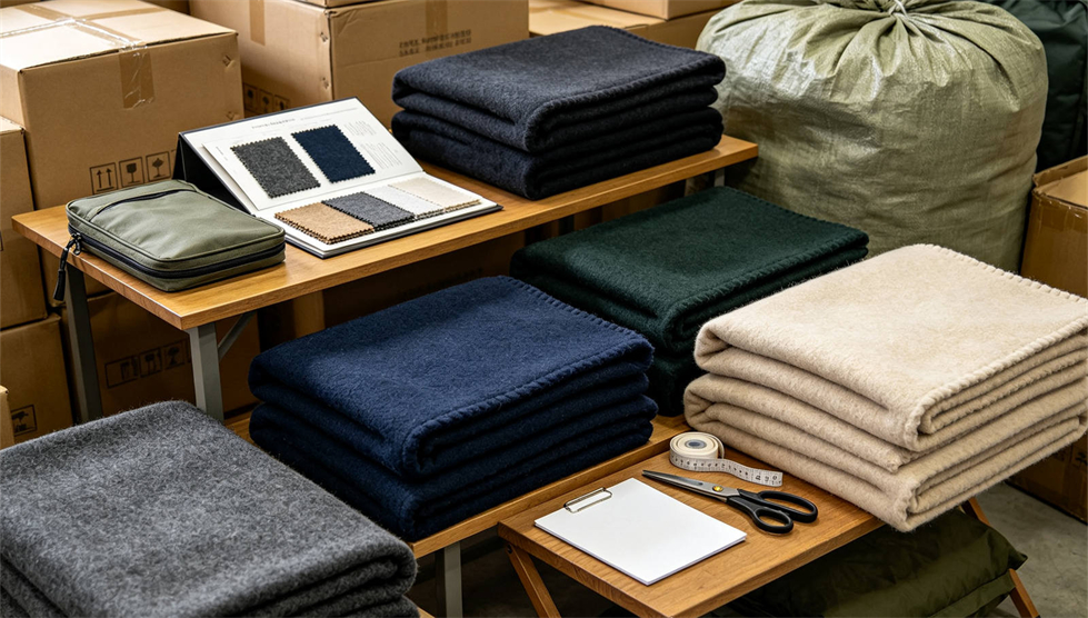 Emergency blanket product detail showing solid color mixed color for institutional procurement review