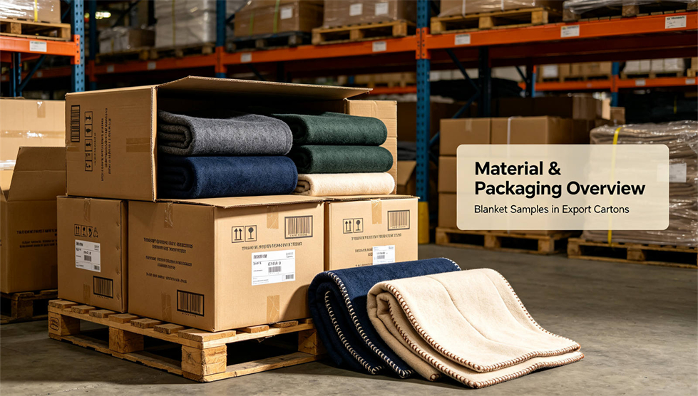 Emergency blanket packing presentation showing solid color brown package for institutional procurement review