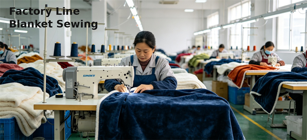 Factory production line showing consistent blanket construction for repeat calculations