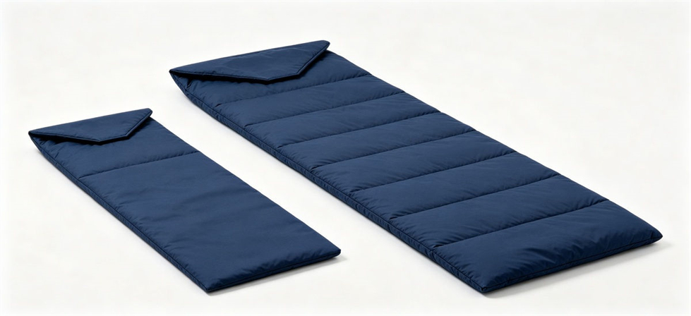 Sleeping bag widths compared for institutional accommodation planning for government stockpile, institutional supply and
