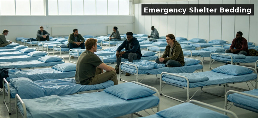 Emergency shelter cots light blue for institutional procurement, inspection and supply planning