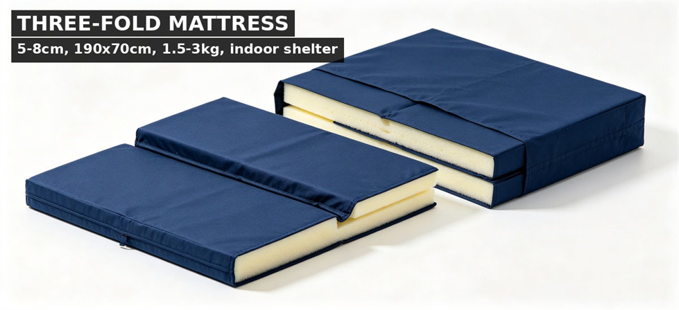 Disaster relief mattresses three fold for institutional procurement, inspection and supply planning