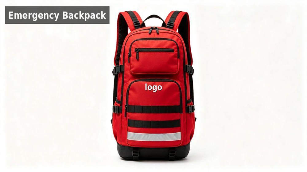 Red emergency backpack 72 hour kit waterproof durable bag for disaster preparedness