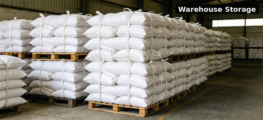 Sandbags warehouse pallets storage for institutional procurement, inspection and supply planning
