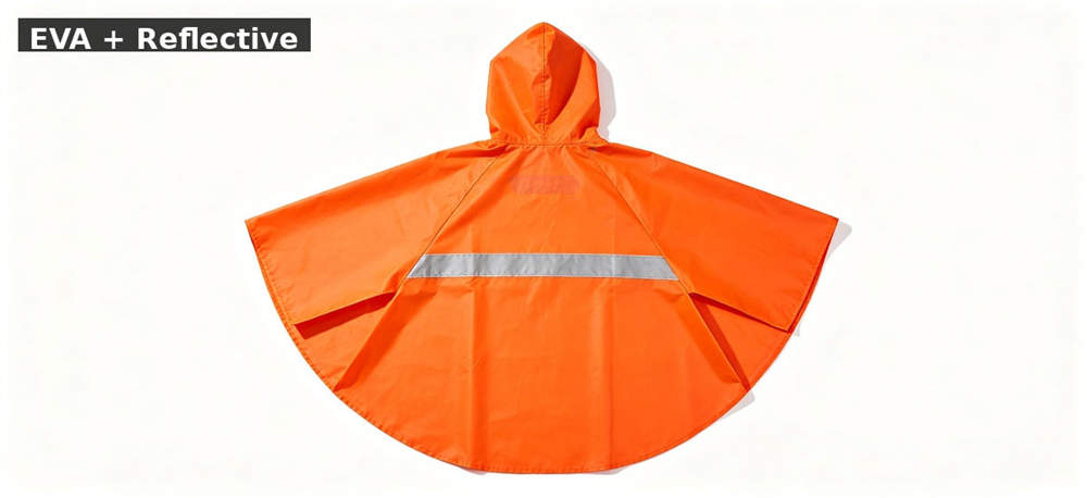 Raincoat orange eva reflective white bg for institutional procurement, inspection and supply planning