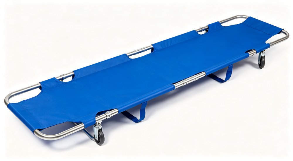 Waterproof stretcher for inflatable decon tent, patient transport stretcher, product shot red and white inflatable emergency shelter for disaster relief operations