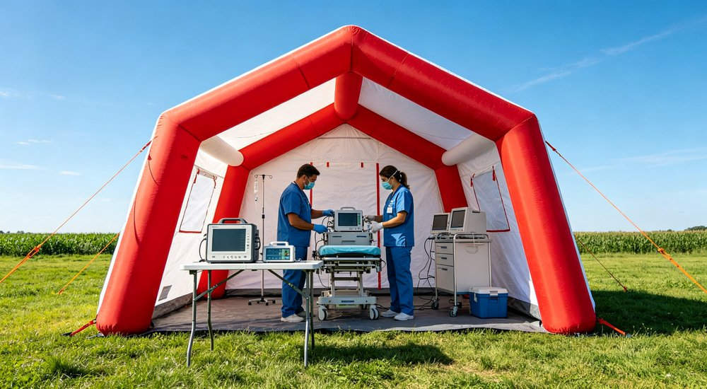 accessory image 5 red and white inflatable emergency tent accessory for disaster relief operations red and white inflatable emergency tent accessory for disaster relief operations