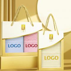 Serviette de bain en coton imprimée avec serviette cadeau